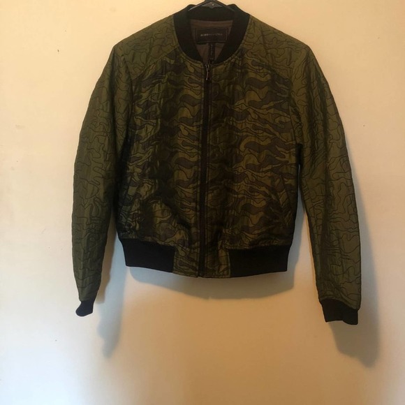 BCBGMaxAzria Green Gibson Camouflage Bomber Jacket Size XXS-New - Picture 15 of 16